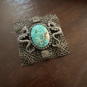 Gorgeous Vintage Filigree Silver Color Brooch